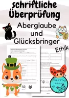 Vorschau - Arbeitsblätter - schriftliche Überprüfung: Aberglaube und Glücksbringer im Fach Ethik - Deckblatt