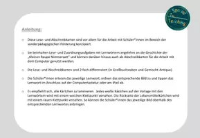 Vorschau - Fördermaterial/Inklusion - Lese- und Abschreibkarten: Raupe Nimmersatt - Seite 1