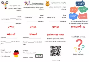 Vorschau - Mal- und Bastelvorlagen - Buddy Book: Question words - Seite 1