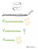 Vorschau - Arbeitsblätter - Kommasetzung bei Aufzählungen - Übungsblatt - Deckblatt