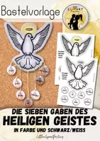 Vorschau - Mal- und Bastelvorlagen - Sieben Gaben des Heiligen Geistes - Bastelvorlage Religion Pfingsten - Deckblatt