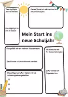 Vorschau - Arbeitsblätter - Mein Start ins neue Schuljahr - Deckblatt