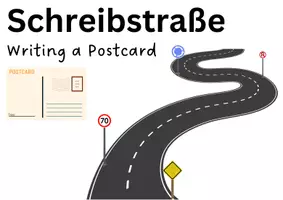 Vorschau - Arbeitsblätter - Schreibstraße Writing a Postcard - Deckblatt
