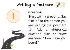 Vorschau - Arbeitsblätter - Schreibstraße Writing a Postcard - Seite 1