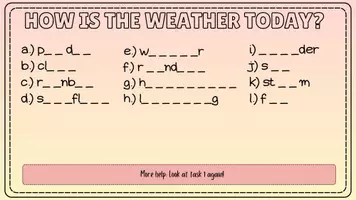 Vorschau - Präsentationen/Tafelbilder - Passende Tafelbilder TASK 2 and 3 für #1116944 "Vocabulary Weather" - Seite 2