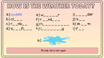 Vorschau - Präsentationen/Tafelbilder - Passende Tafelbilder TASK 2 and 3 für #1116944 "Vocabulary Weather" - Seite 3
