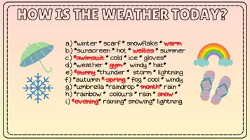 Vorschau - Präsentationen/Tafelbilder - Tafelbilder für TASK 8 and 9 #1116944 zum Wortschatz "weather" - Seite 3