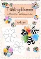 Vorschau - Mal- und Bastelvorlagen - Frühlingsblumen (Fensterdeko) - Deckblatt