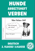 Vorschau - Stationenlernen - Hunde Arbeitsheft Verben Deutsch 2.Klasse 3.Klasse - Deckblatt
