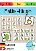 Vorschau - Spiele - Mathe-Bingo Hexe (Ziffern, Würfelpunkte, Fingerbilder) - Deckblatt