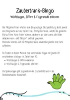 Vorschau - Spiele - Mathe-Bingo Hexe (Ziffern, Würfelpunkte, Fingerbilder) - Seite 1