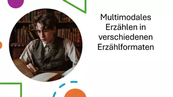Vorschau - Präsentationen/Tafelbilder - Präsentation & Unterrichtseinstieg: Multimodales Erzählen: Figurengestaltung, Handlungsaufbau, erzählerische und ästhetische Gestaltung in verschiedenen Erzählformaten - Deckblatt