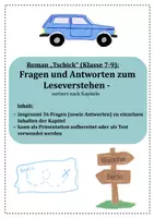 Vorschau - Arbeitsblätter - Tschick - Inhaltssicherung (w-Fragen+Antworten) - Deckblatt