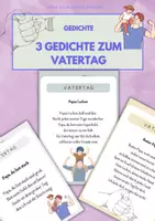 Vorschau - Arbeitsblätter - 3 Gedichte zum VATERTAG (ab 1.-4.Klasse) - Deckblatt