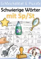 Vorschau - Arbeitsblätter - Wörter mit St / Sp Arbeitsblätter für Deutsch inklusive Minilesespur, Schleichdiktat und Puzzle - Deckblatt