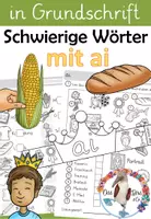 Vorschau - Arbeitsblätter - Wörter mit ai - GRUNDSCHRIFT - Arbeitsblätter für Deutsch inklusive Minilesespur und Schleichdiktat - Deckblatt