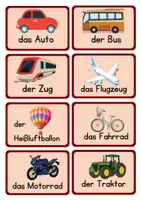 Vorschau - Spiele - Memospiel: Wortschatz Fahrzeuge - Seite 1