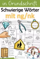 Vorschau - Arbeitsblätter - Wörter mit ng / nk - GRUNDSCHRIFT - Arbeitsblätter für Deutsch inklusive Minilesespur, Schleichdiktat und Puzzle - Deckblatt
