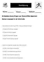 Vorschau - Arbeitsblätter - 40 Multiple-Choice-Fragen zum Thema HTML (Hypertext Markup Language) in der Informatik - Seite 1