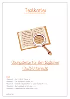 Vorschau - Arbeitsblätter - DaZ - Lesen - Textkartei - Übungstexte + Aufgaben - Deckblatt