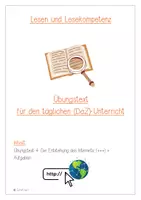 Vorschau - Arbeitsblätter - DaZ - Lesetext - 4 - Entstehung des Internets + Aufgaben - Deckblatt