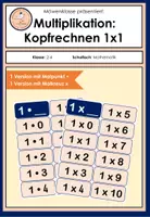 Vorschau - Spiele - Multiplikation 1x1: Kopfrechnen-Karten zum Einmaleins - Deckblatt