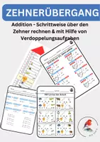Vorschau - Arbeitsblätter - Schrittweise über den Zehner rechnen + Verdopplungsaufgaben - Deckblatt