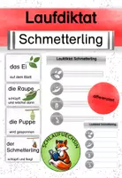 Vorschau - Arbeitsblätter - Laufdiktat Schmetterling Entwicklung Schleichdiktat - Deckblatt