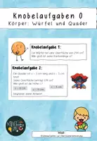 Vorschau - Aufgabenkarten - Knobelaufgaben Oberflächeninhalt Würfel und Quader - Deckblatt
