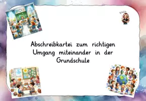 Vorschau - Aufgabenkarten - Abschreibkartei Grundschule richtiger Umgang miteinander - Seite 2