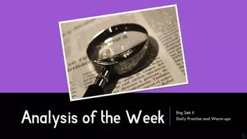 Vorschau - Präsentationen/Tafelbilder - Analysis of the Week - Wöchentliche Analyse-Übung - Seite 1