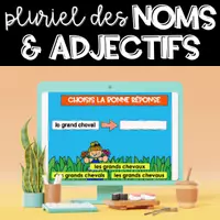 Aperçu - Jeux - GOOGLE SLIDES Pluriel des Noms & Adjectifs - Page de couverture
