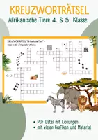 Vorschau - Stundenentwürfe - PDF Kreuzworträtsel Afrikanische Tiere - Sekundarstufe 1 - Deckblatt