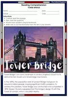 Vorschau - Arbeitsblätter - Tower Bridge - Reading Comprehension - London - Leseverstehen - Seite 1