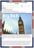 Vorschau - Arbeitsblätter - Big Ben - Reading Comprehension - London - Leseverstehen - Seite 1