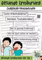 Vorschau - Arbeitsblätter - Geniales Youtubevideo: Gesunde Ernährung Challenge! Coole Arbeitsblätter - Deckblatt