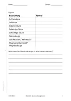 Vorschau - Arbeitsblätter - Übersicht- Säuren und Laugen - Seite 1