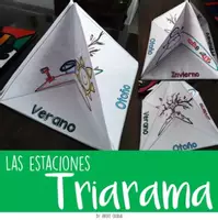 Vista previa - Manualidades / Dibujos para colorear - Manualidad Triarama: Las Estaciones del Año Inglés-Español - Portada