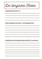 Vorschau - Stundenentwürfe - Liturgische Farben - Fragebogen - Deckblatt