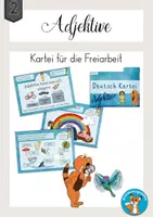 Vorschau - Stationenlernen - Adjektive Kartei Freiarbeit Einführung - Deckblatt