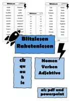 Vorschau - Arbeitsblätter - Raketenlesen Blitzlesen Wörterlisten Leseförderung - Deckblatt