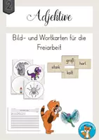 Vorschau - Spiele - Adjektive Bildkarten und Wortkarten - Deckblatt