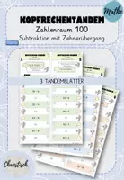 Vorschau - Aufgabenkarten - Materialpaket - Kopfrechentandem im ZR 100 - Subtraktion - Seite 1