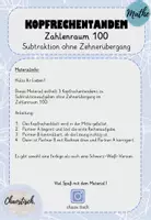 Vorschau - Aufgabenkarten - Kopfrechentandem im ZR 100 - Subtraktion ohne ZÜ - Seite 1