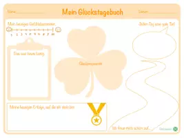 Vorschau - Arbeitsblätter - Glückstagebuch (orange, grün) - Deckblatt