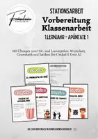Vorschau - Stationenlernen - Stationsarbeit Klassenarbeitsvorbereitung Apúntate 1 - Deckblatt