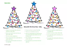 Vorschau - Mal- und Bastelvorlagen - Decorate the Christmas Trees - Knobelaufgaben - mit Lösung - Seite 3