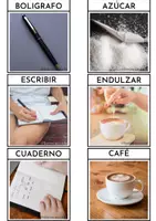 Vista previa - Tarjetas / Manipulativos - Actividad asociación de verbos y sustantivos - página 2