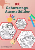 Vorschau - Mal- und Bastelvorlagen - 100 Geburtstag-Ausmalbilder für Kinder - Deckblatt