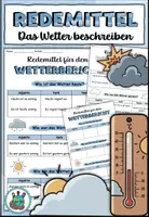 Vorschau - Arbeitsblätter - Redemittel für den Wetterbericht - Das Wetter beschreiben - DaZ / DaF / Sachunterricht - Deckblatt